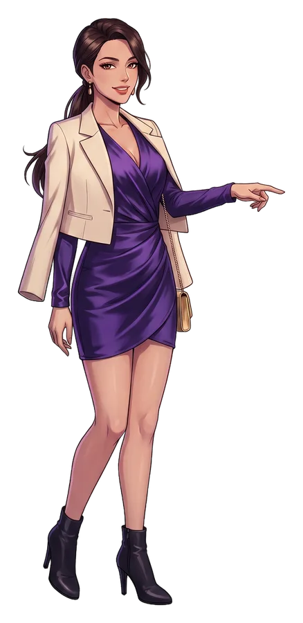 A woman pointing at the list of nine casinos