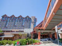 River Rock hotel gables and sky bridge